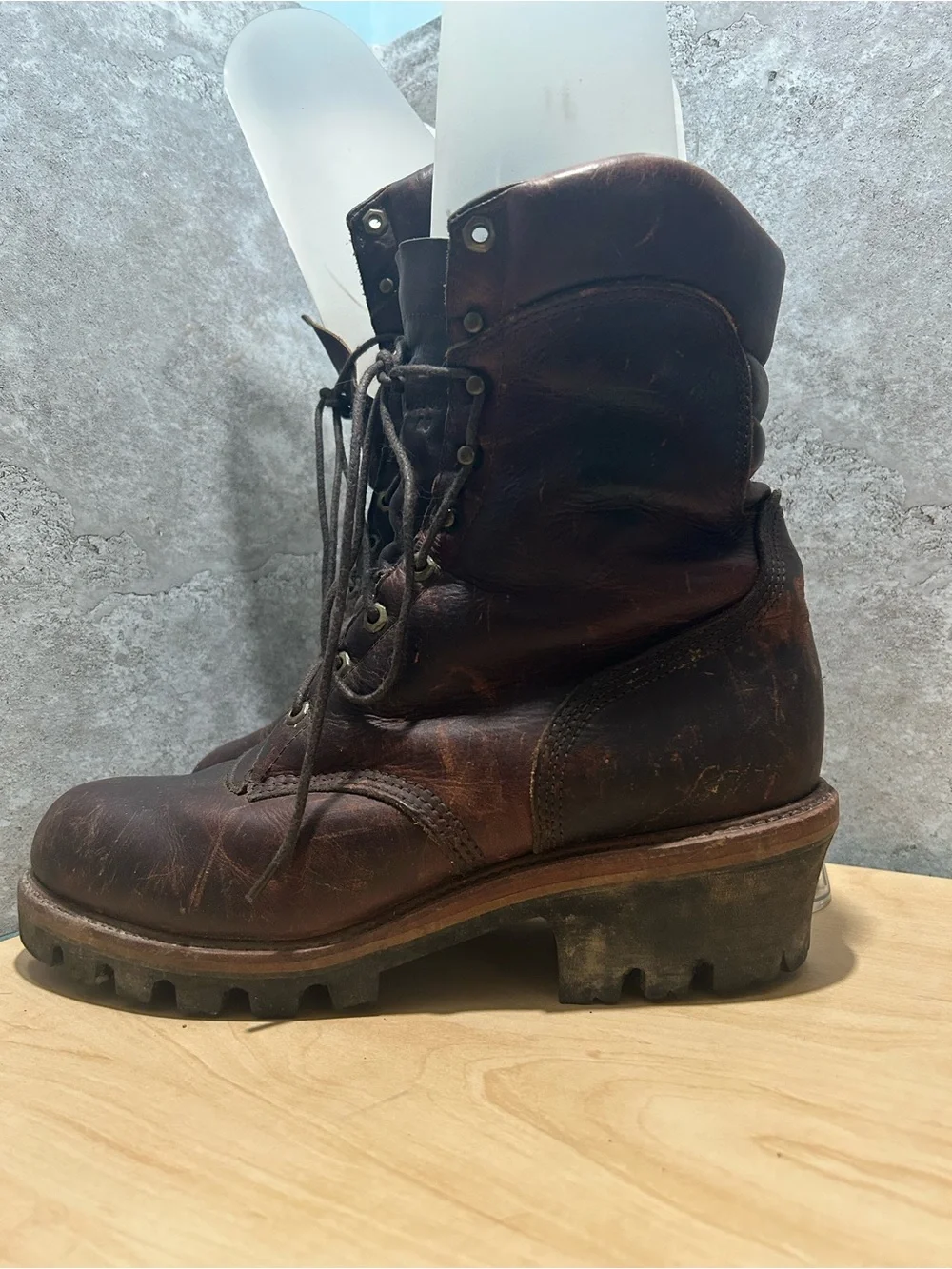 Vintage Chippewa Leather Logger Boots size 12 men’s